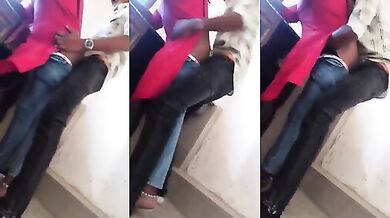 College real lovers fucking in kitchen room