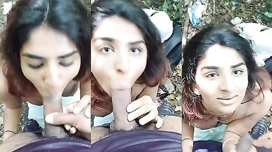 Dehati girl ne Jungle mein blowjob diya bf ko