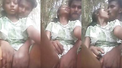 Desi girl ki chut mein fingering karta ladka outdoor mein