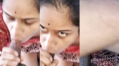 Young housewife doing blowjob for watchman