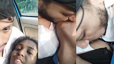 Cab driver & college girl kissing sex