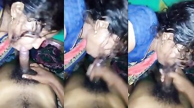 Dehati bhabhi ne blowjob dekar cum chaat liya