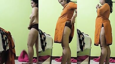 Chennai auntie dress changing clip