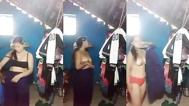 Ranchi village girl dress changing clip