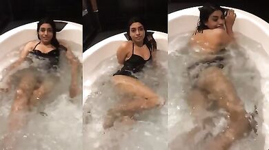 Chennai model lady half nude bath