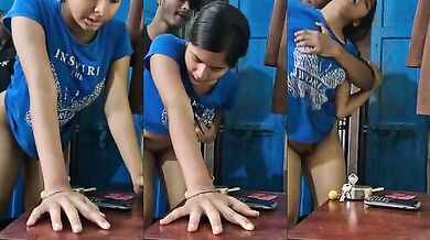 Cute Teen lovers back shot sex