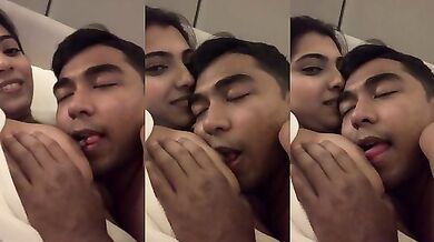 Licking my GF's hot boobs' nipples