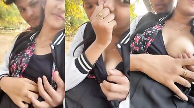 Park mein college girl ki boobs ko dabaya bf ne