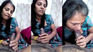 Mature aunty ne blowjob diya apne bf ko