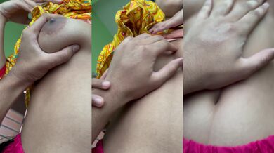 Girl friend small boobs press MMS