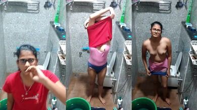Chennai girl bathroom nude before bath