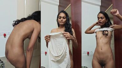 South Indian Slim girl dressing after fuck