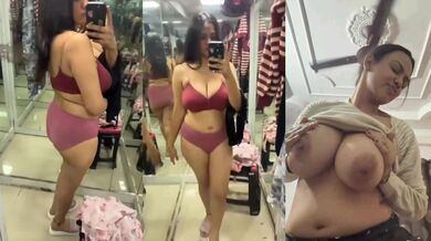 Mallu aunty dress change trail room in the Mall